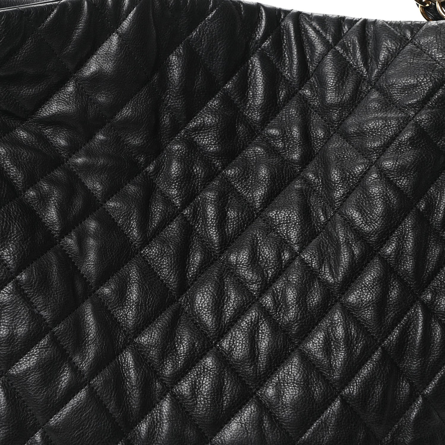 Calfskin Quilted Medium Chain Me Hobo Black
