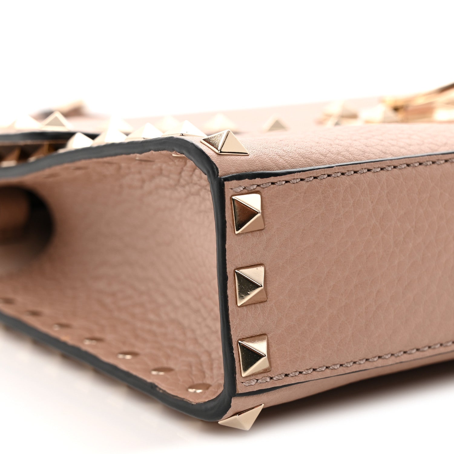 Pebbled Calfskin Medium Rockstud Flip Lock Crossbody Bag Poudre
