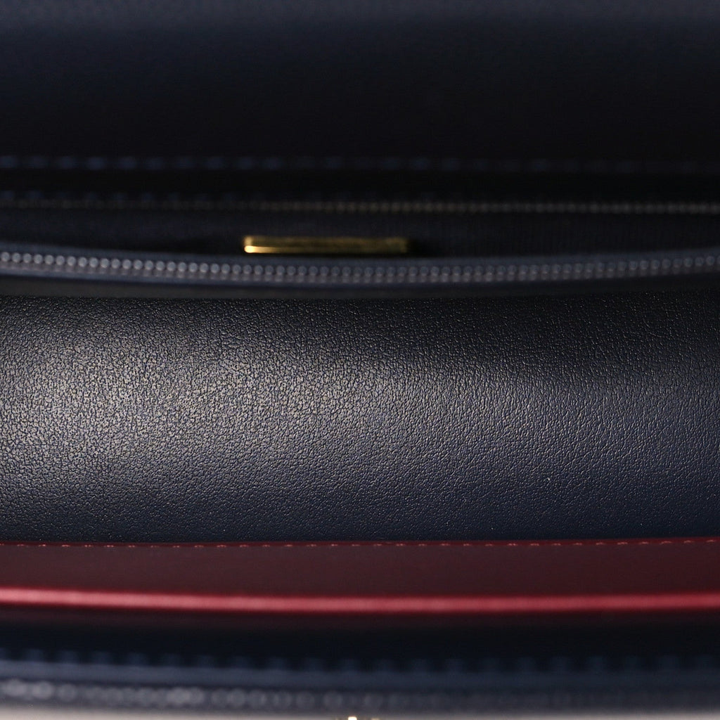 Shiny Caviar Preppy Coco Small Flap Navy