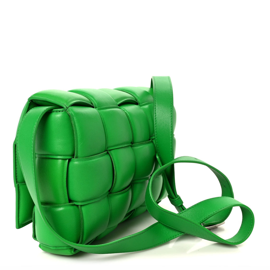 Nappa Maxi Intreccio Padded Cassette Crossbody Bag Parakeet