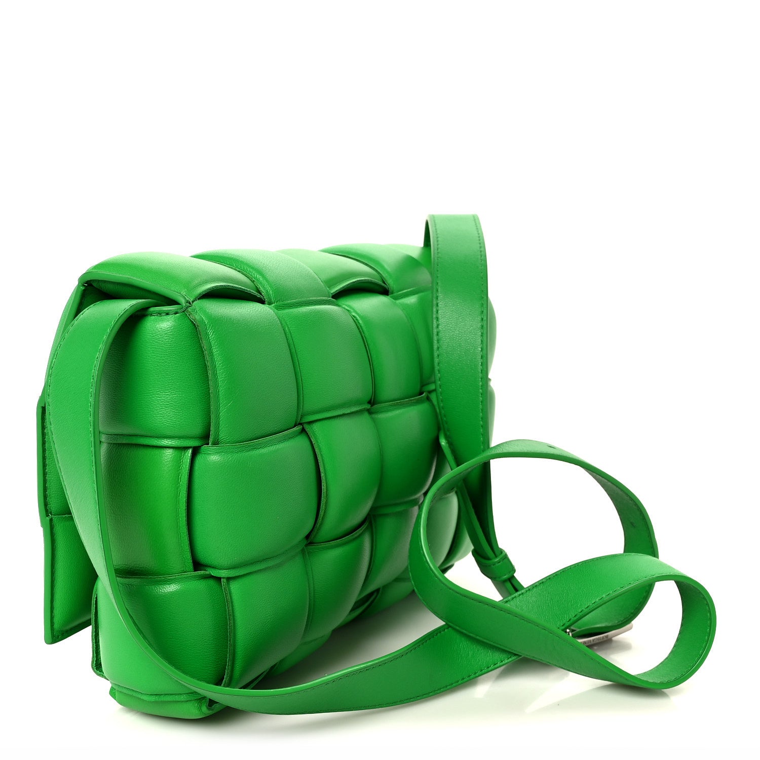 Nappa Maxi Intreccio Padded Cassette Crossbody Bag Parakeet