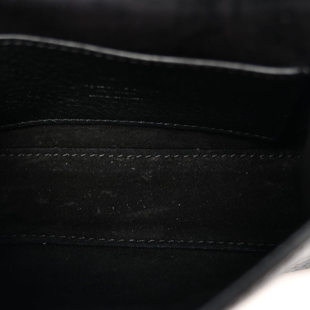 Pebbled Calfskin Rockstud Flip Lock Crossbody Bag Black