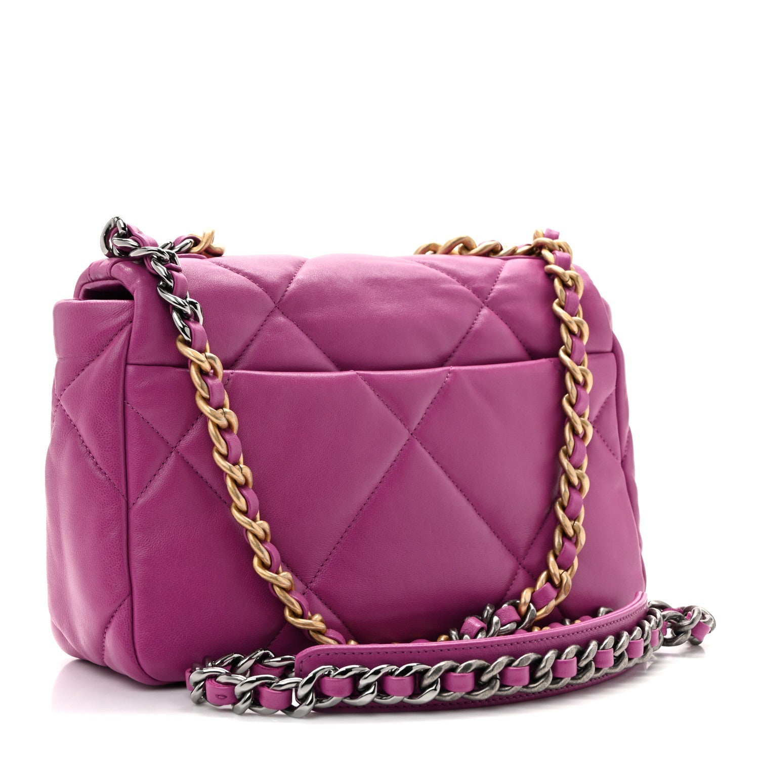 Lambskin Quilted Medium Chanel 19 Flap Purple