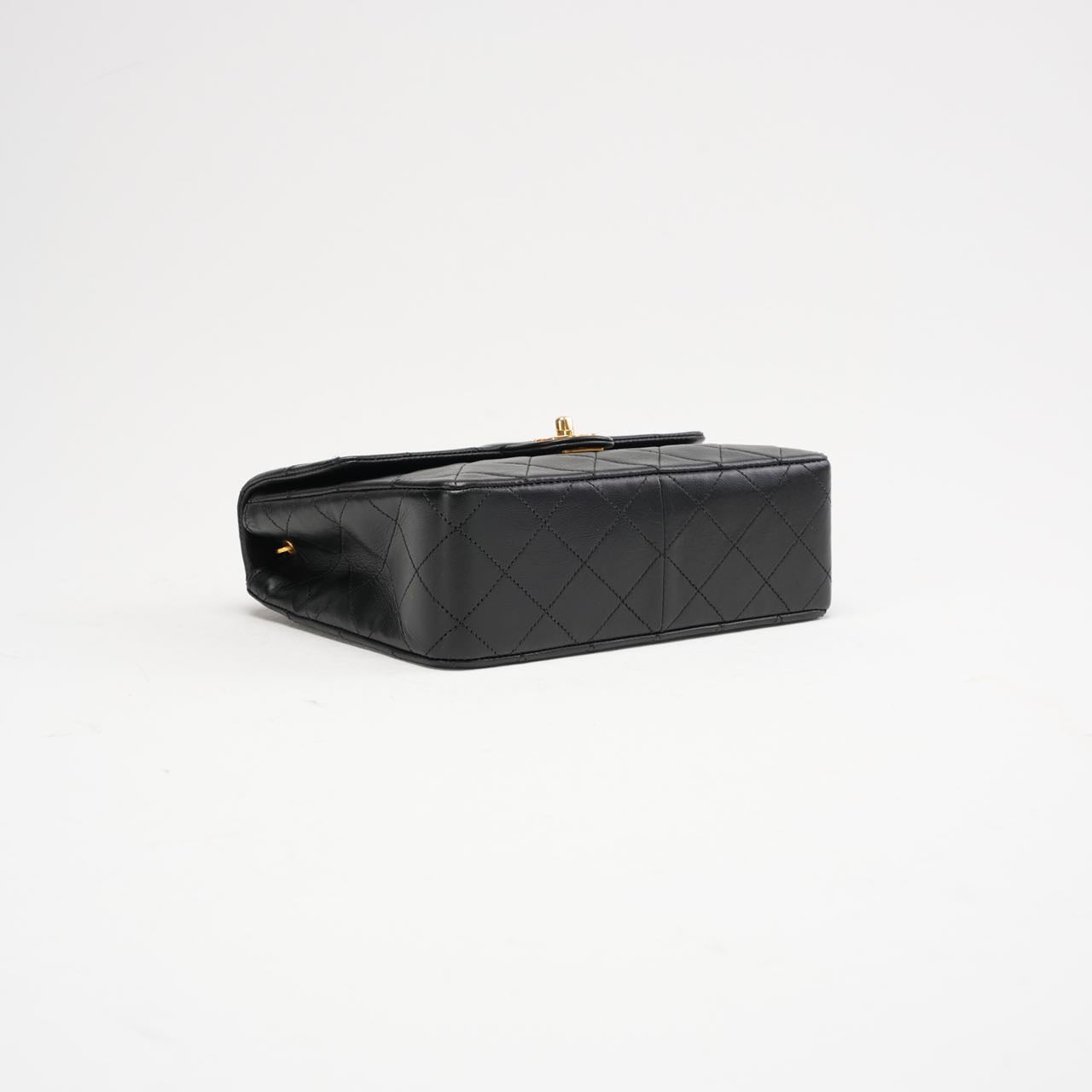 Chanel Vintage Black Mini Square Classic Flap Bag 1991