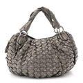 Metallic Nappa Woven Hobo Bronze