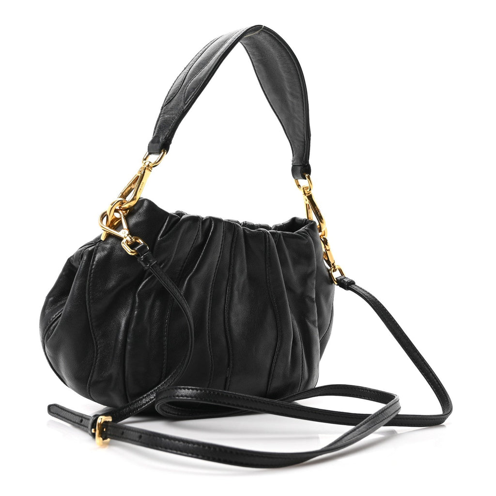 Nappa Stripes Mini Shoulder Bag Black