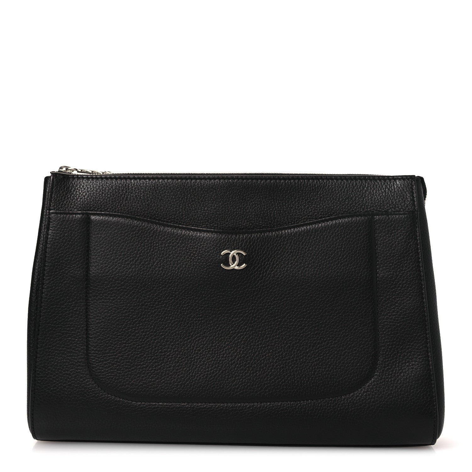 Grained Calfskin Large Neo Executive Cosmetic Case Black