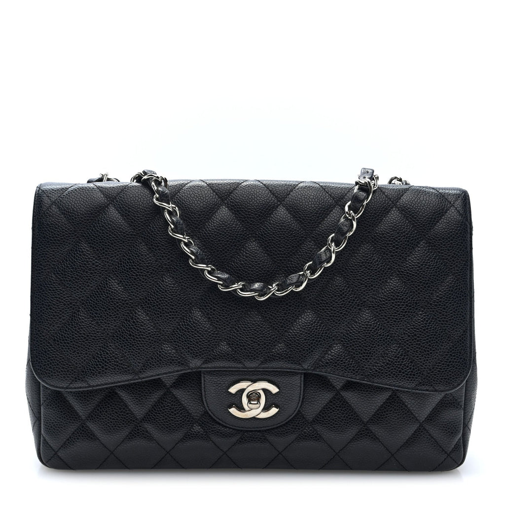 Caviar Quilted Jumbo Single Flap Black
