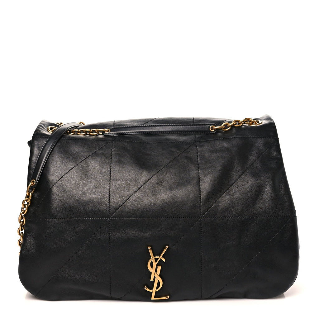 Lambskin Matelasse Monogram Large Jamie 4.3 Black