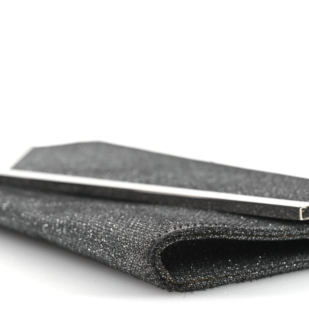Glitter Fabric Erica Chain Clutch  Anthracite