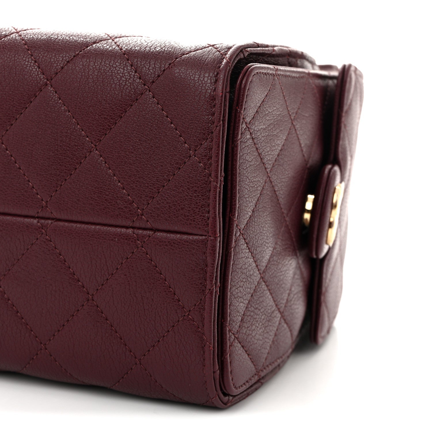 Goatskin Quilted Small Chanel 25 Handbag Dark Burgundy