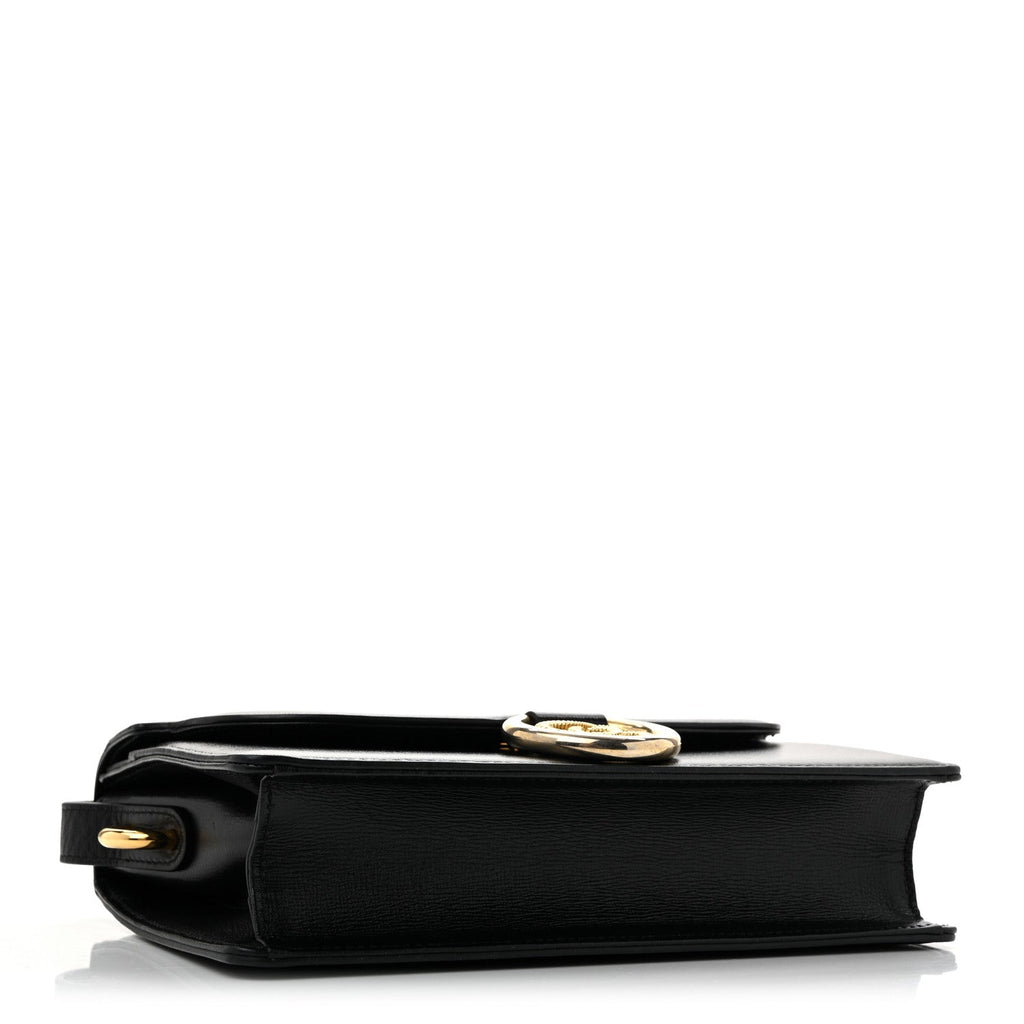 Textured Calfskin Small Torchon GG Ring Shoulder Bag Black