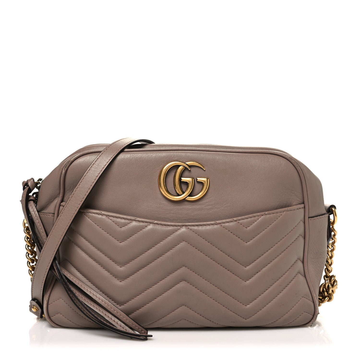 Calfskin Matelasse Medium GG Marmont Chain Shoulder Bag Porcelain Rose