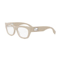 Fendi Eyeglasses Square Full Rim, Shiny Khaki Frame and Clear Demo Lenses Lens FE50082I057