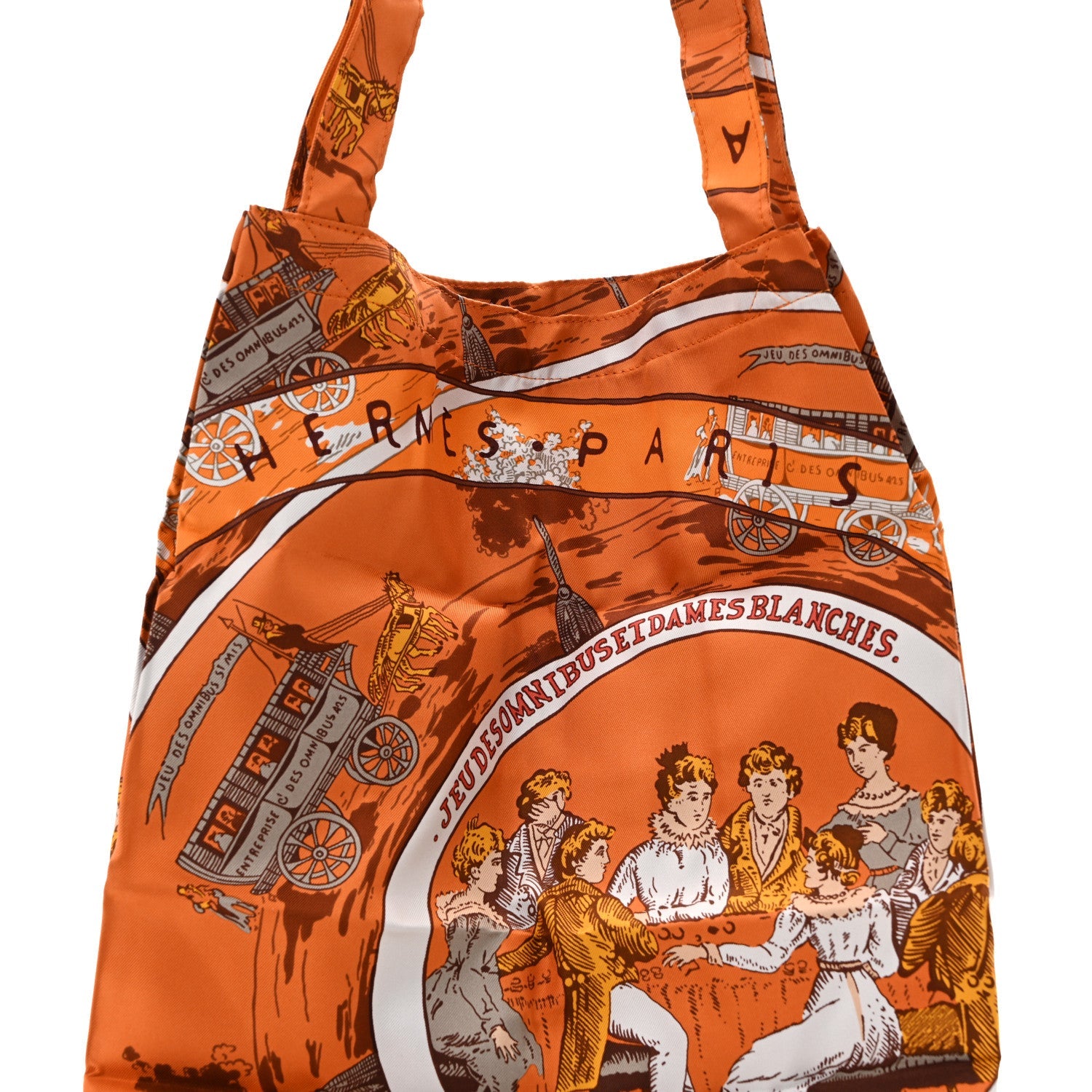 Buffle Silky Jeu Des Omnibus Et Dames Blanches Pop Shopper Tote Orange Multicolor