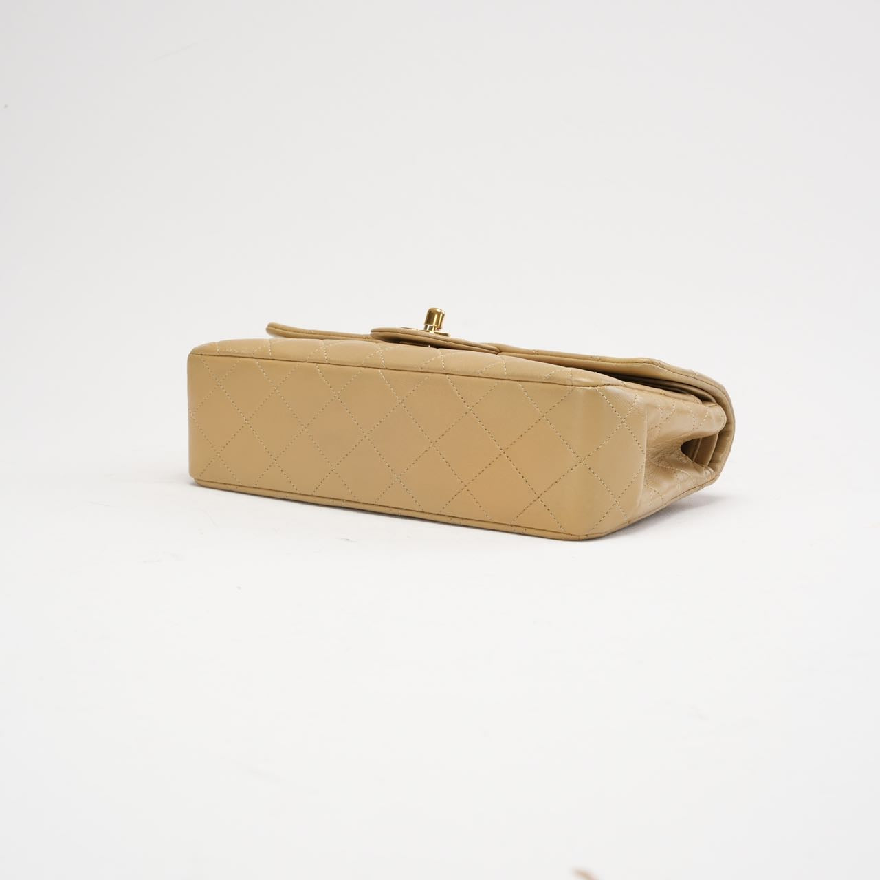 Chanel Vintage Beige Small Double Flap Bag 1991