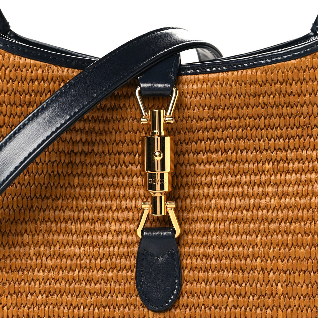 Straw Lux Boarded Dyana Lux Calfskin Small Jackie 1961 Hobo Natural Blue