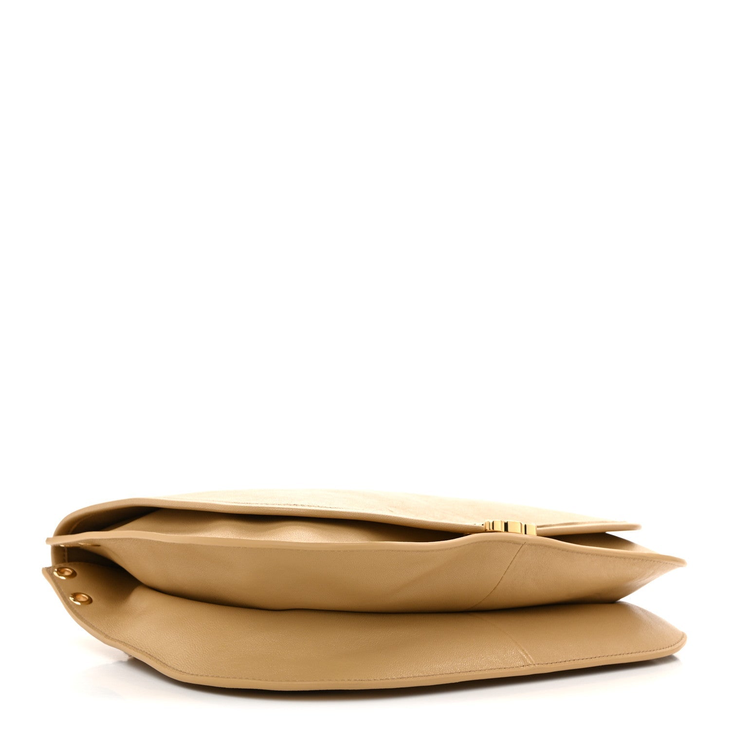 Shiny Lambskin Soft Triomphe Besace Bag Sandcastle