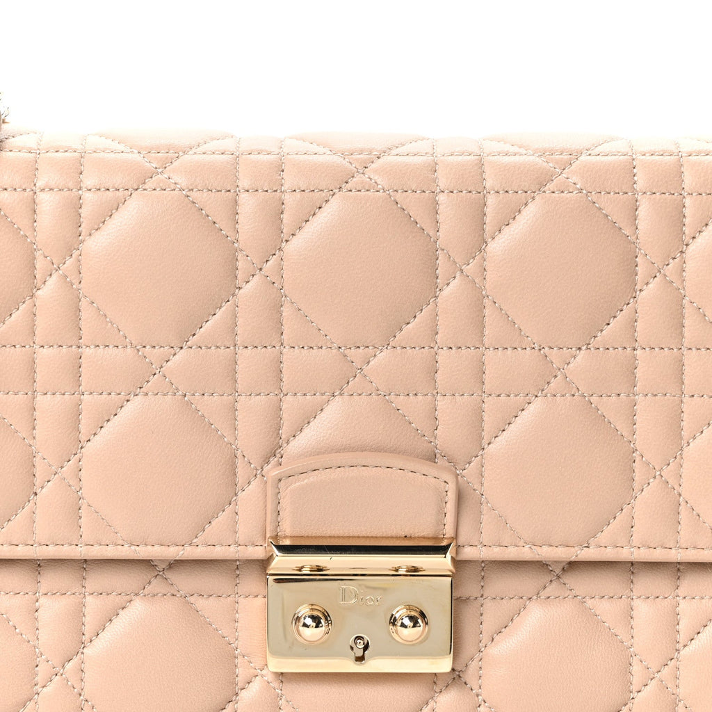Lambskin Cannage Miss Dior Promenade Pouch Beige