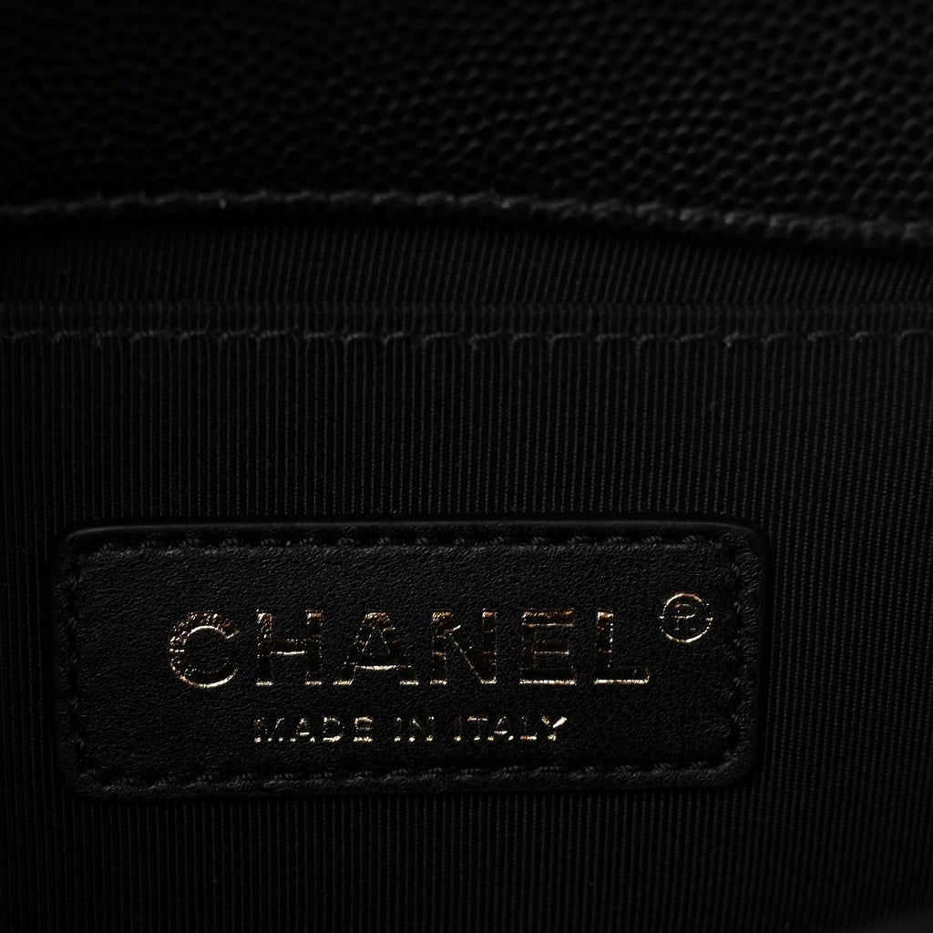 Caviar Quilted Small Boy Flap Black
