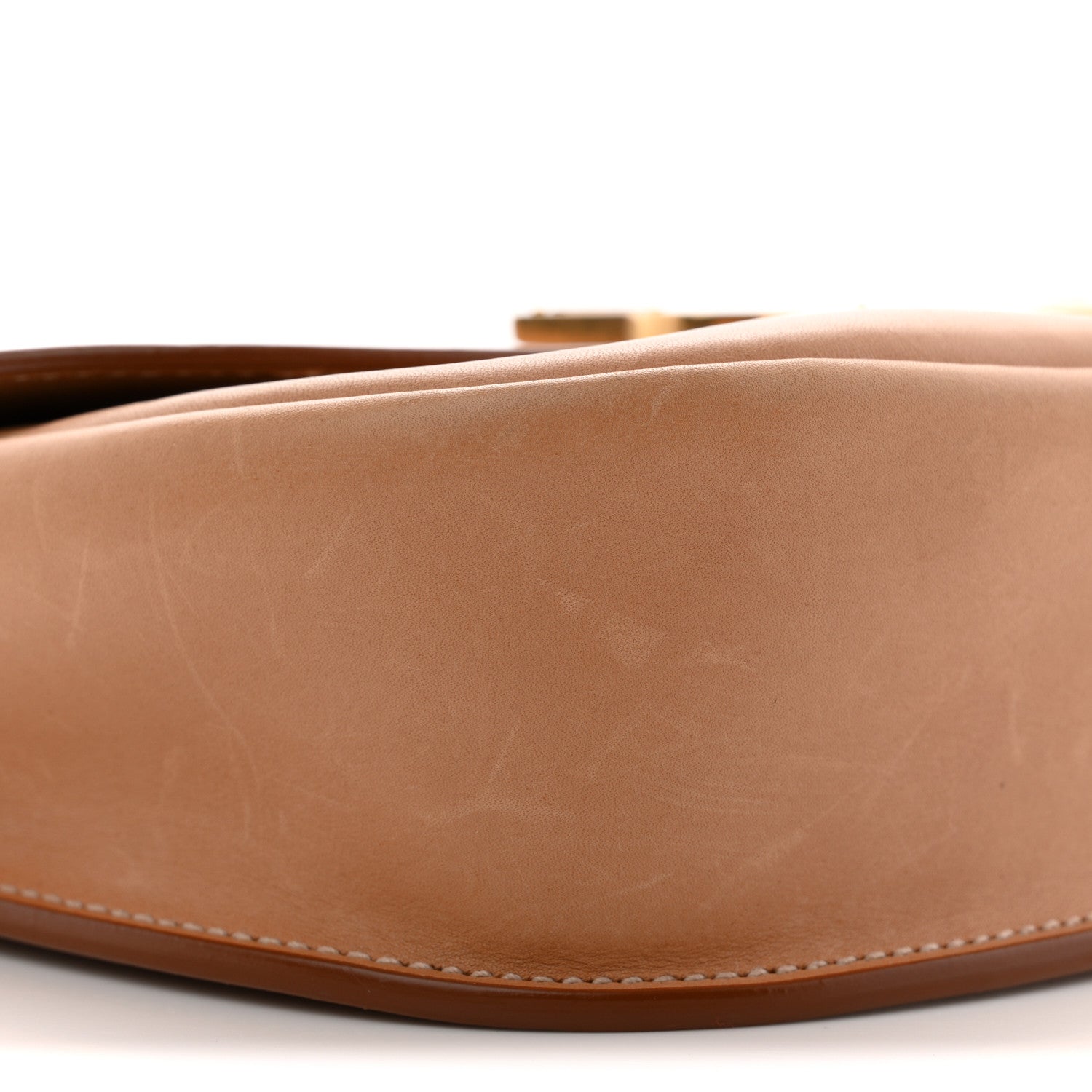 Smooth Vintage Calfskin Monogram Medium Kaia Satchel Gold