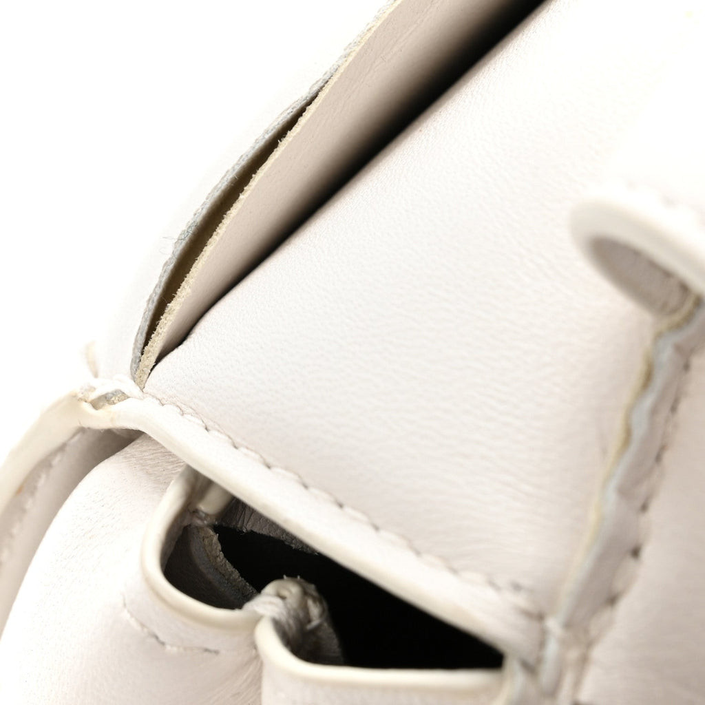 Nappa Intreccio Padded Top Handle Shoulder Bag White