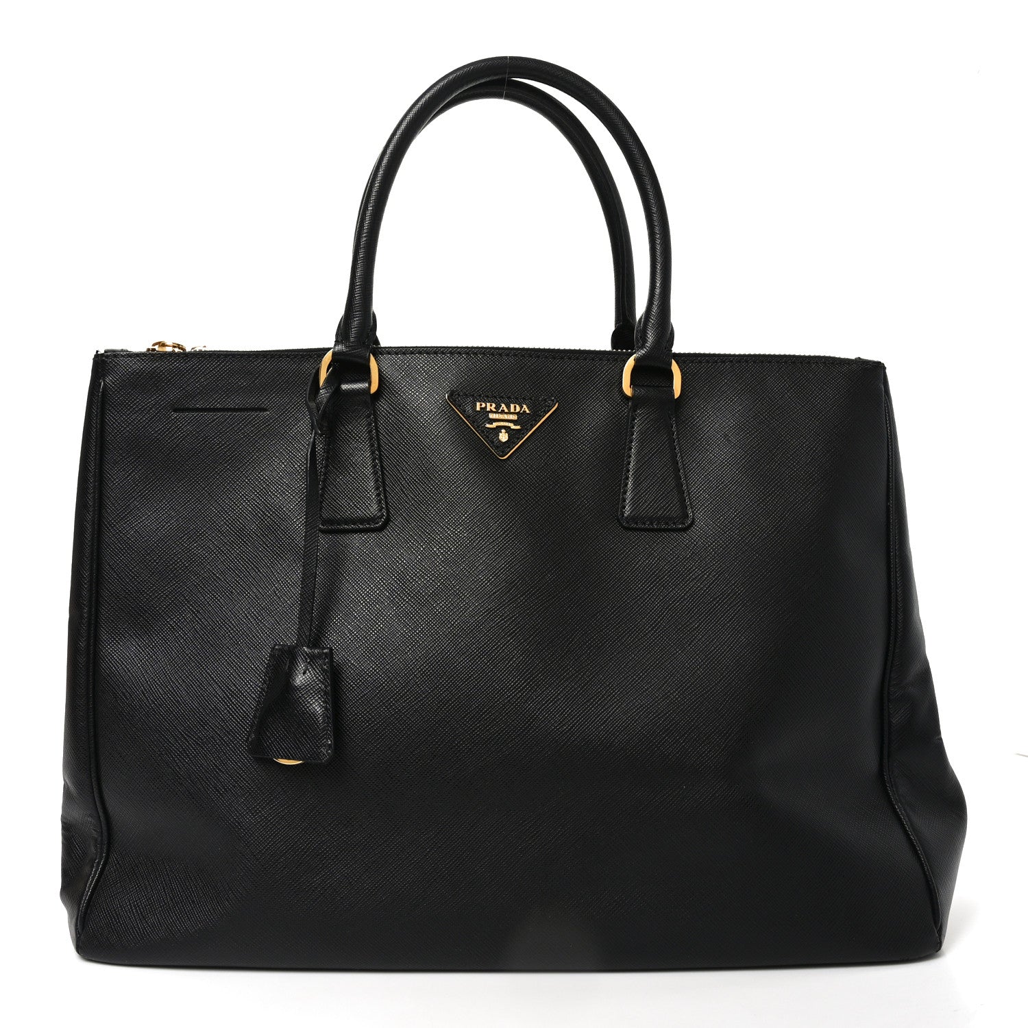 Saffiano Lux Large Galleria Double Zip Tote Black