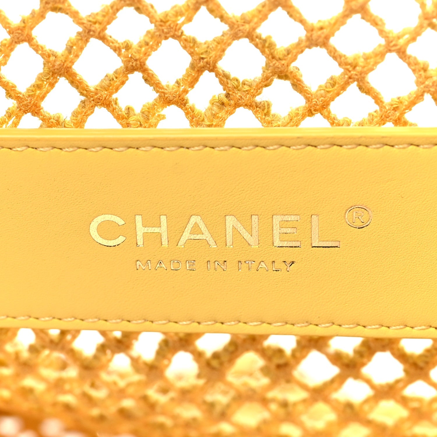 Mesh Macrame Small Flap Bag Yellow