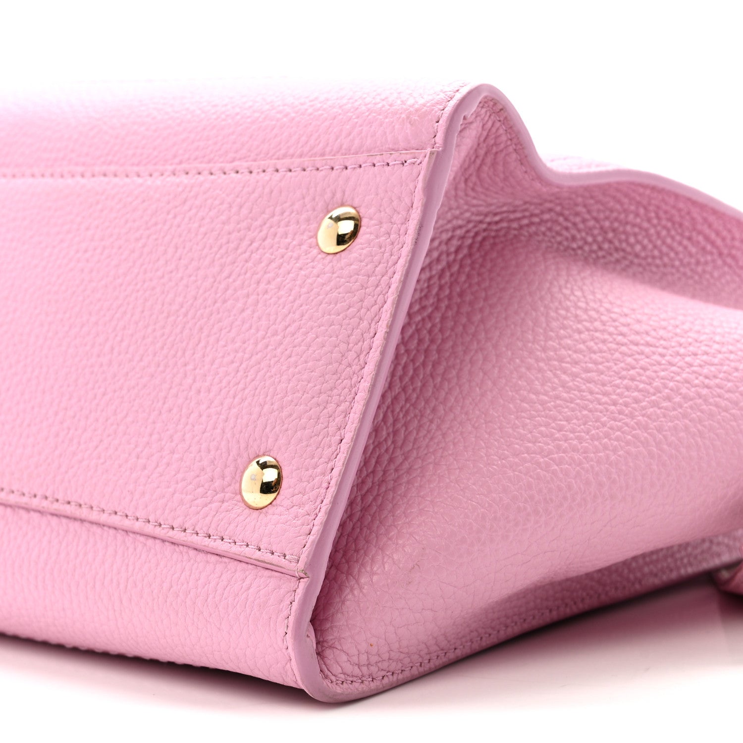 Grained Calfskin Double Handle Small Amy Tote Pink