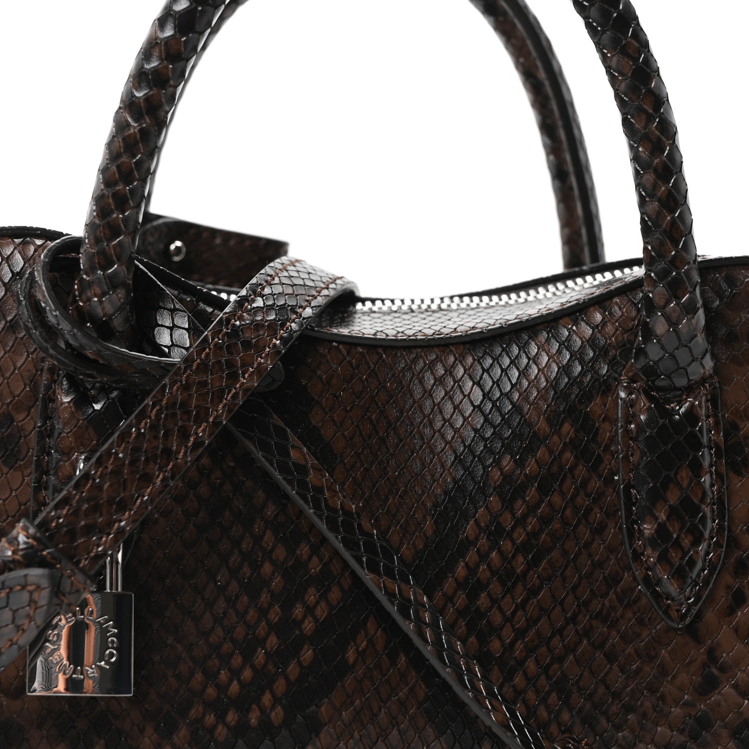Faux Snake Print Ryder Crossbody Bag Espresso