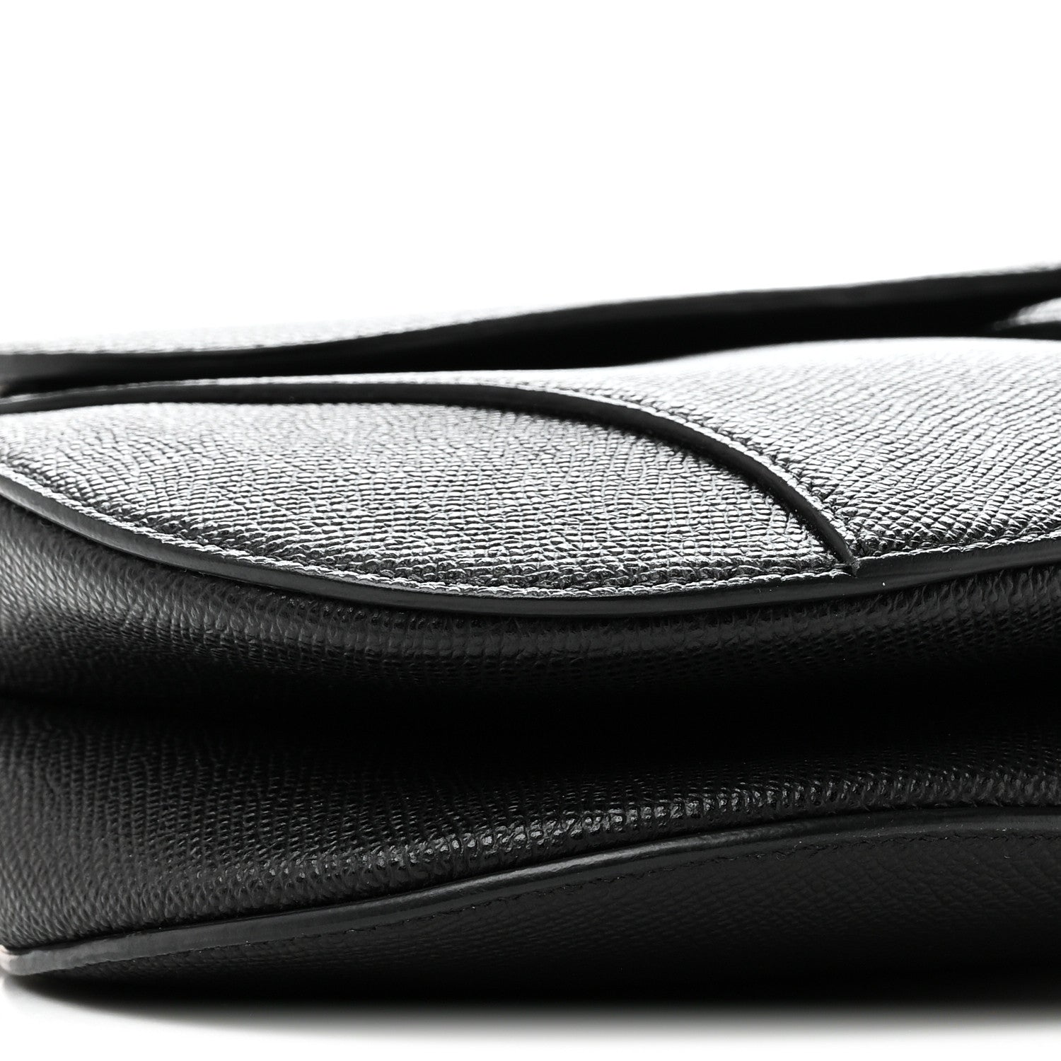 Grained Calfskin Saddle Bag Black