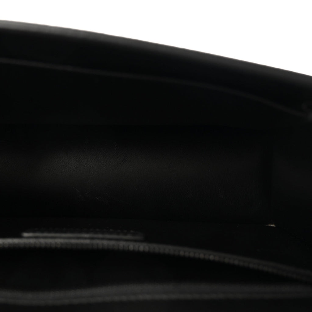 Ultra Matte Grained Calfskin 30 Montaigne Flap Bag Black