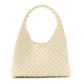 Nappa Intrecciato Small Campana Shoulder Bag Sea Salt