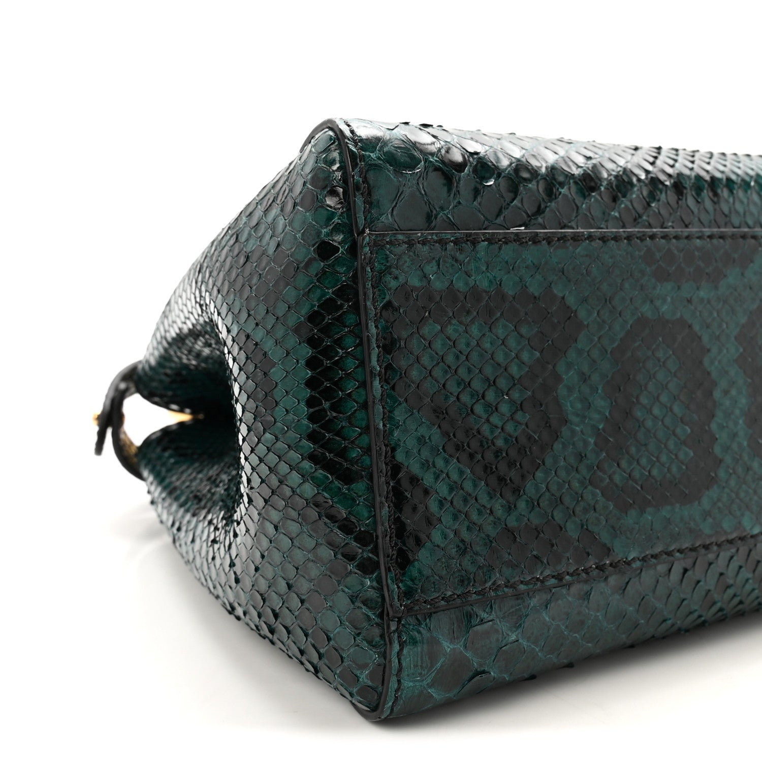 Snakeskin Shiny Nappa Mini Peekaboo Iconic Satchel Green
