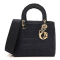 Canvas Embroidered Cannage Medium Lady D-Lite Navy