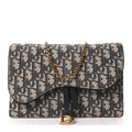 Oblique Saddle Chain Pouch Blue