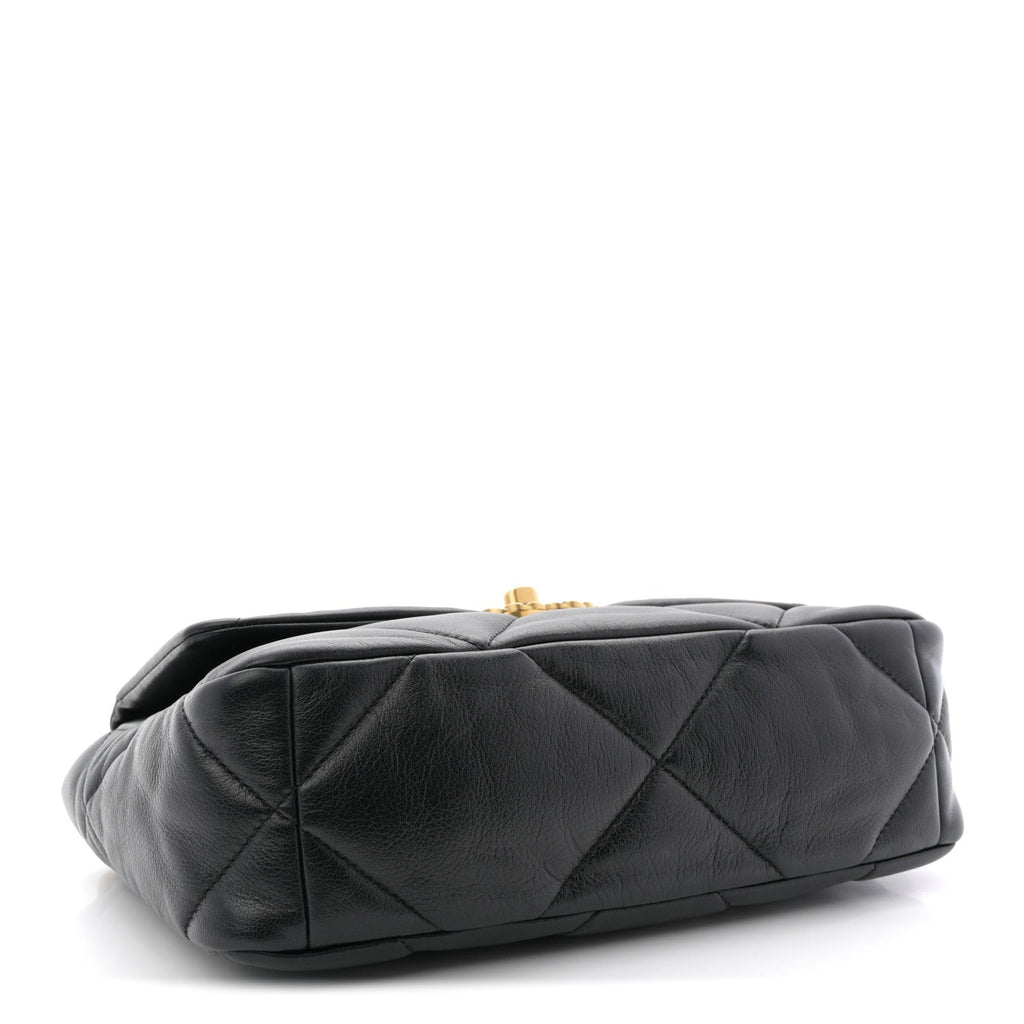Lambskin Quilted Medium Chanel 19 Flap Black
