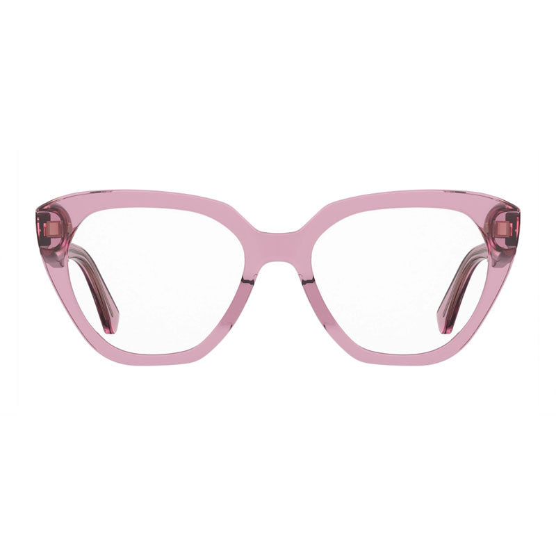 Moschino Eyeglasses Cat Eye Full Rim, Transparent Pink Frame and Clear Demo Lens Lens MOS6280MU100