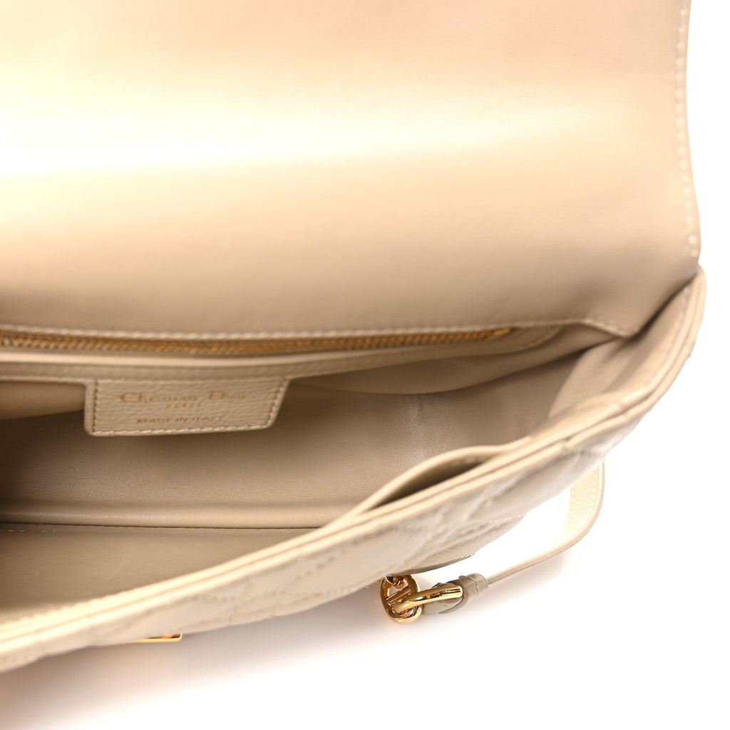 Calfskin Cannage Small Caro Bag Beige