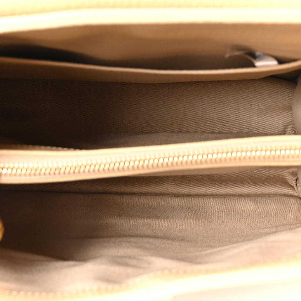 Shiny Grained Calfskin Medium Aby Day Shoulder Bag Blondie Beige