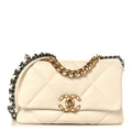 Lambskin Quilted Medium Chanel 19 Flap White