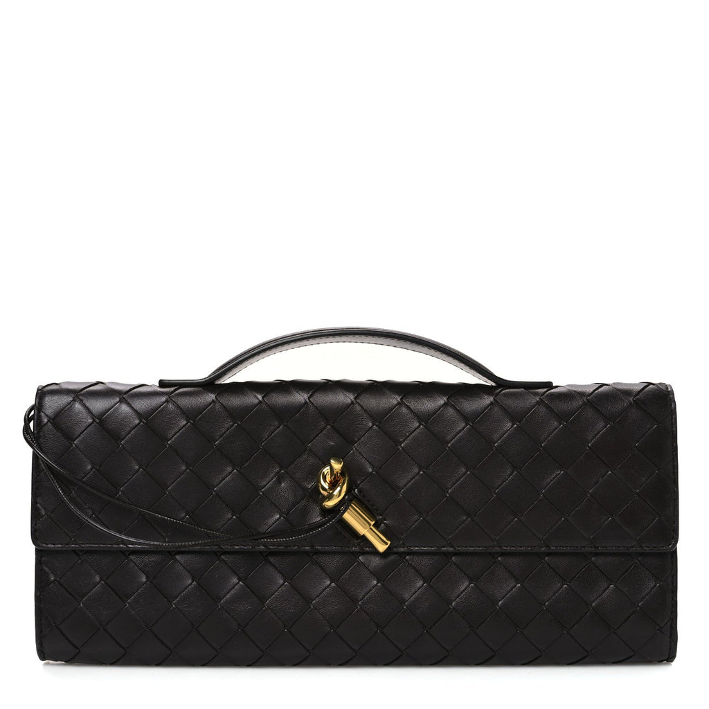 Nappa Intrecciato Long Andiamo Top Handle Clutch Fondant