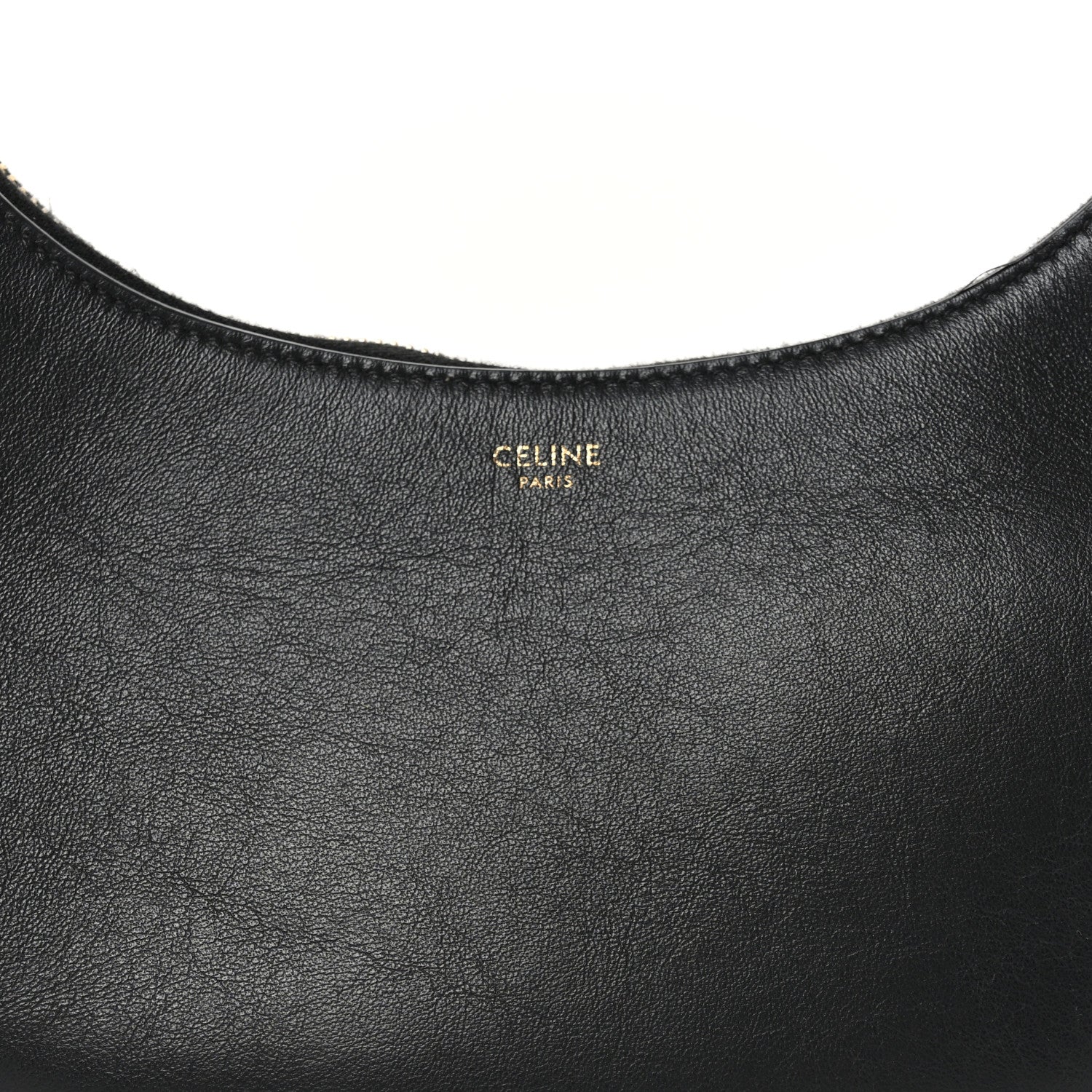 Smooth Calfskin Medium Strap Ava Shoulder Bag Black Tan