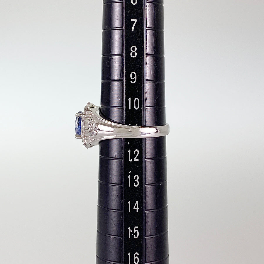 Ring Platinum Blue Sapphire