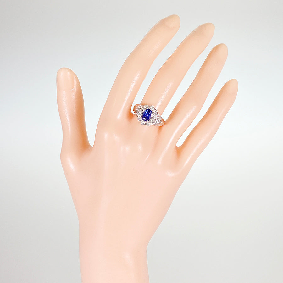 Ring Platinum Blue Sapphire