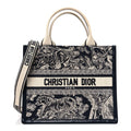 Calfskin Dioriviera Toile De Jouy Small Book Tote With Strap Blue Multicolor