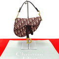 Christian Dior Saddle Bag Canvas Leather Handbag
