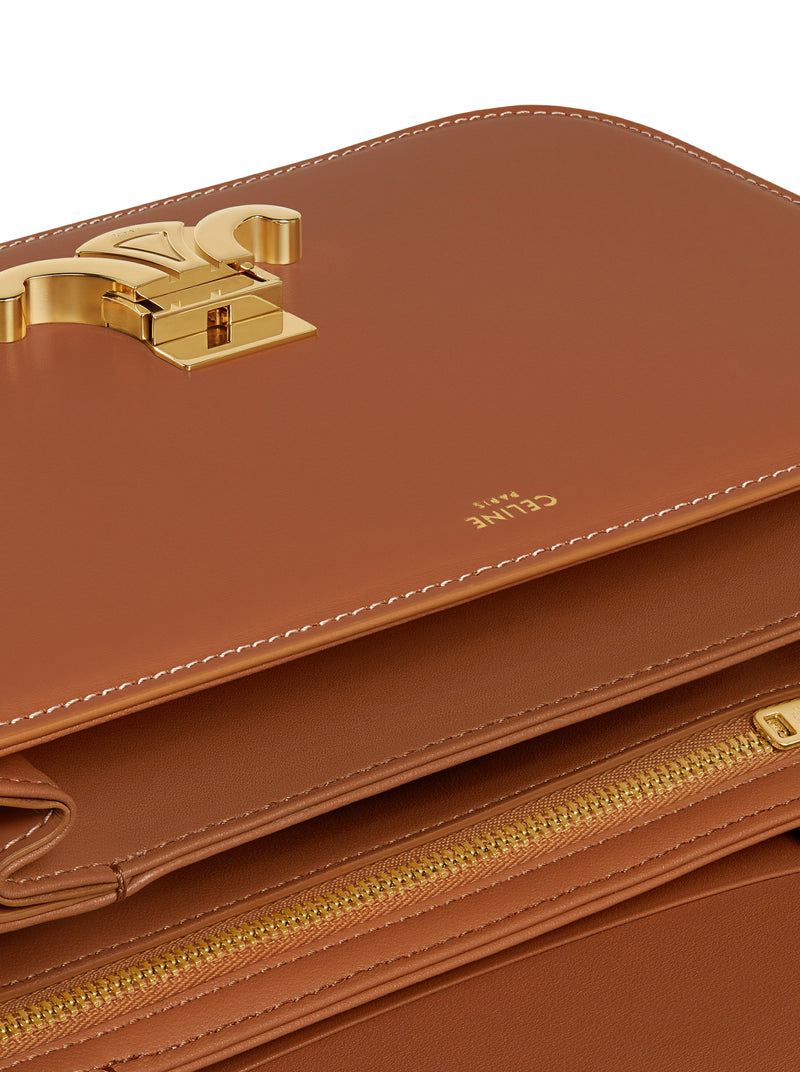 Celine Women Triomphe Classique Bag In Natural Tan Calf Leather