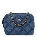 Printed Denim CC Camera Case Blue