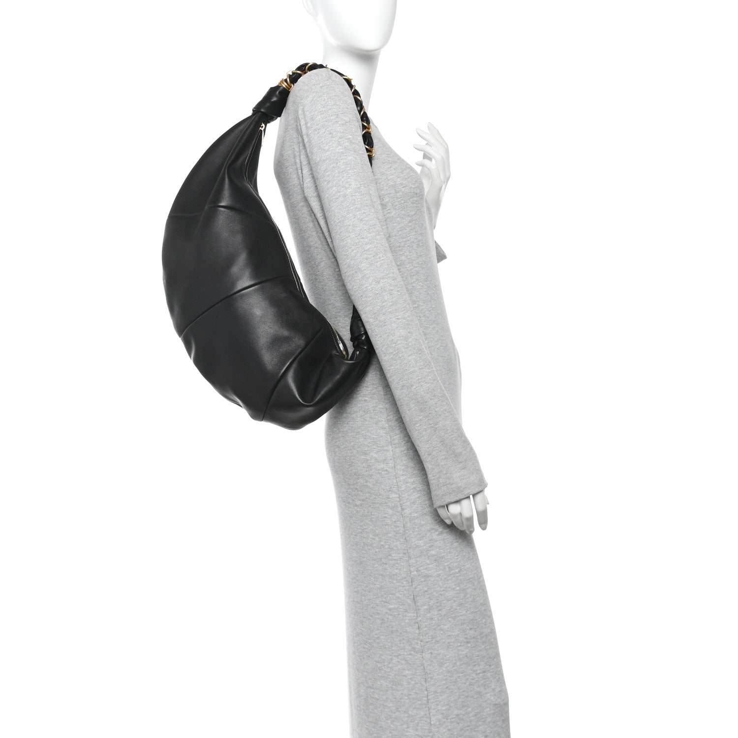 Lambskin Small Amalia Hobo Black